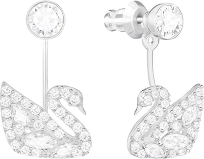 Swan Lake Pierced Earring Jackets, Rhodium Plating