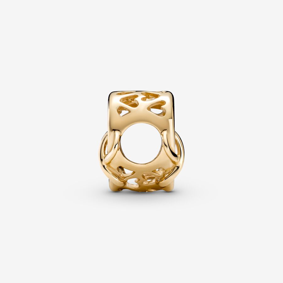 Gold Love You Mom Infinity Heart Charm