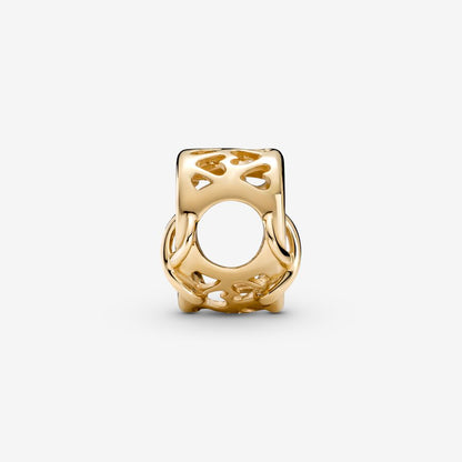 Gold Love You Mom Infinity Heart Charm