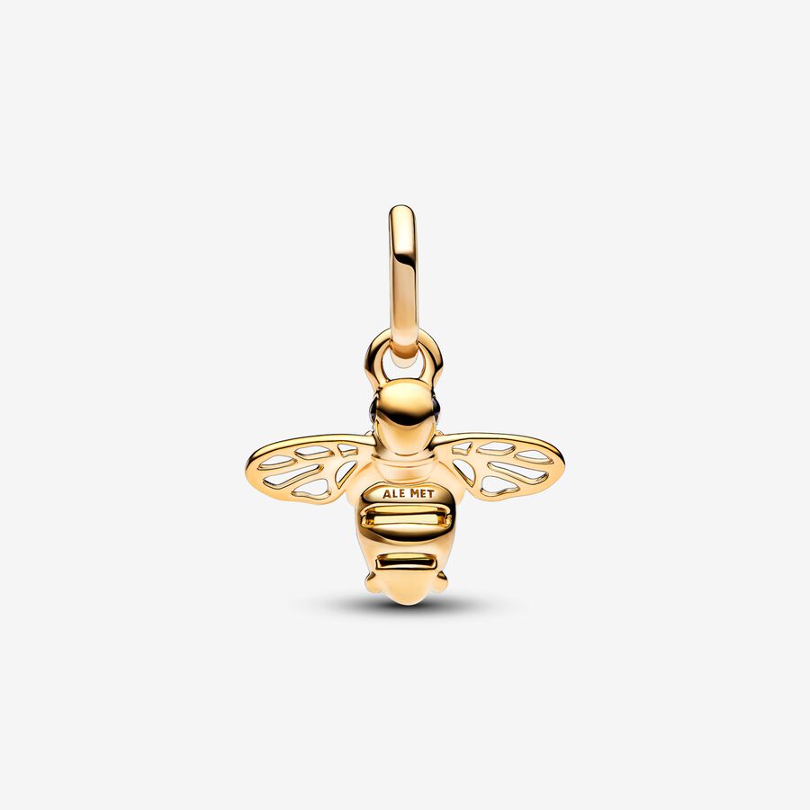 Gold Sparkling Bee Dangle Charm