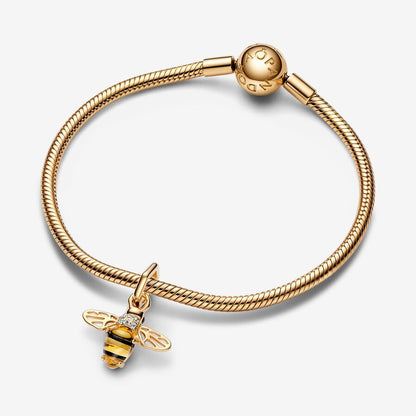 Gold Sparkling Bee Dangle Charm