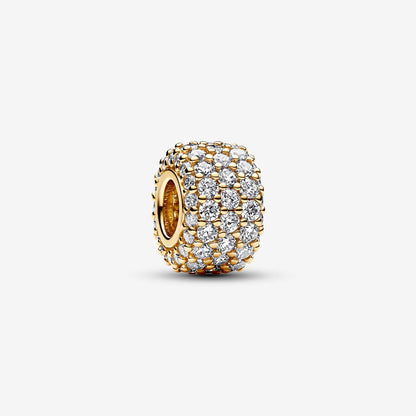 Sparkling Pavé Triple-row Charm Gold Plated