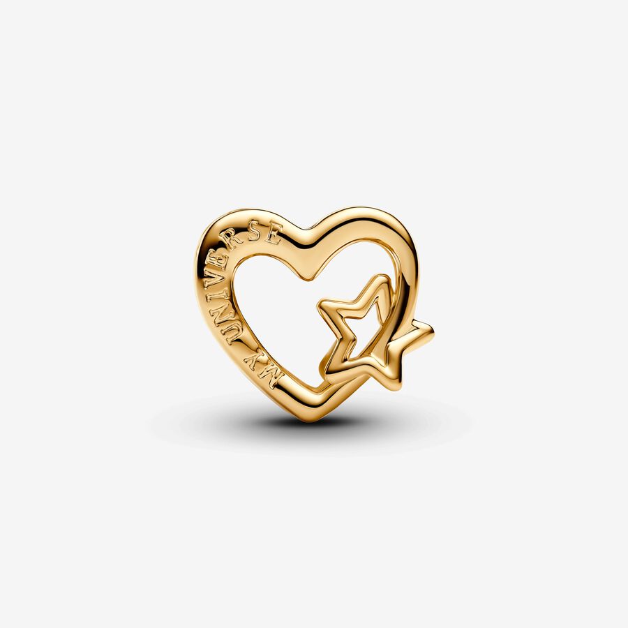 Openwork Family Heart & Star Charm