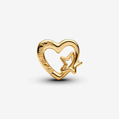 Openwork Family Heart & Star Charm