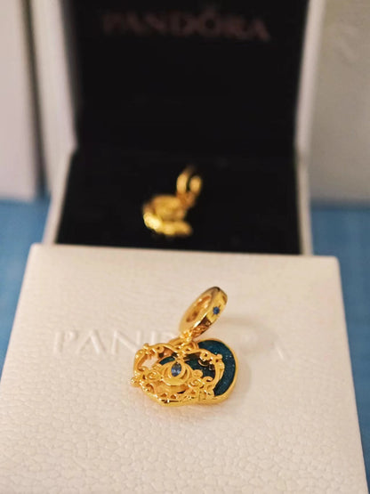 Disney Cinderella's Carriage & Heart Double Dangle Charm