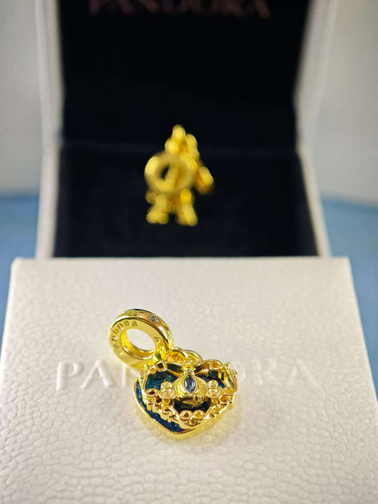 Disney Cinderella's Carriage & Heart Double Dangle Charm