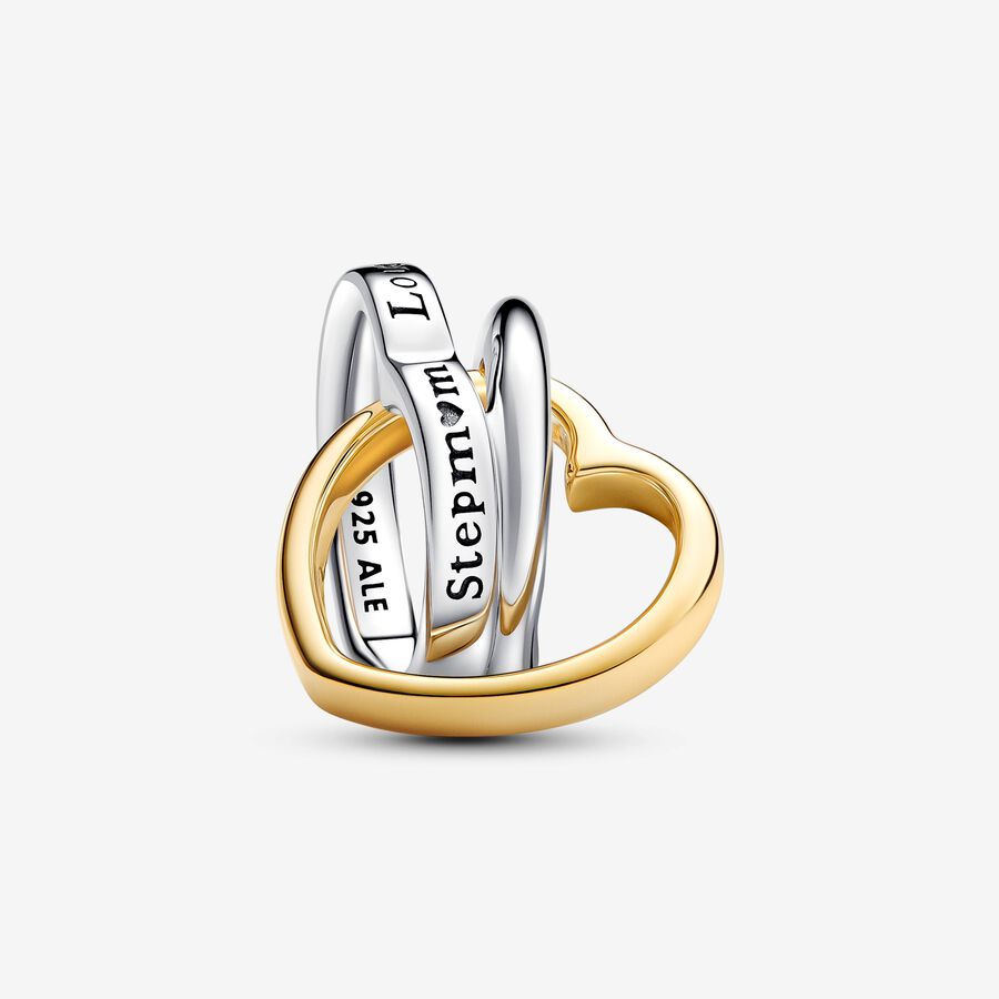 Two-tone Stepmom Entwined Hearts Charm