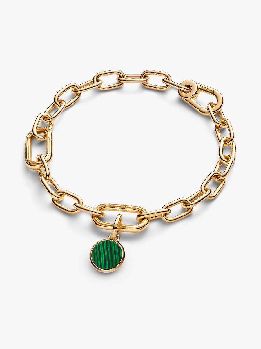 Green Engravable Mini Medallion Charm Gold Plating