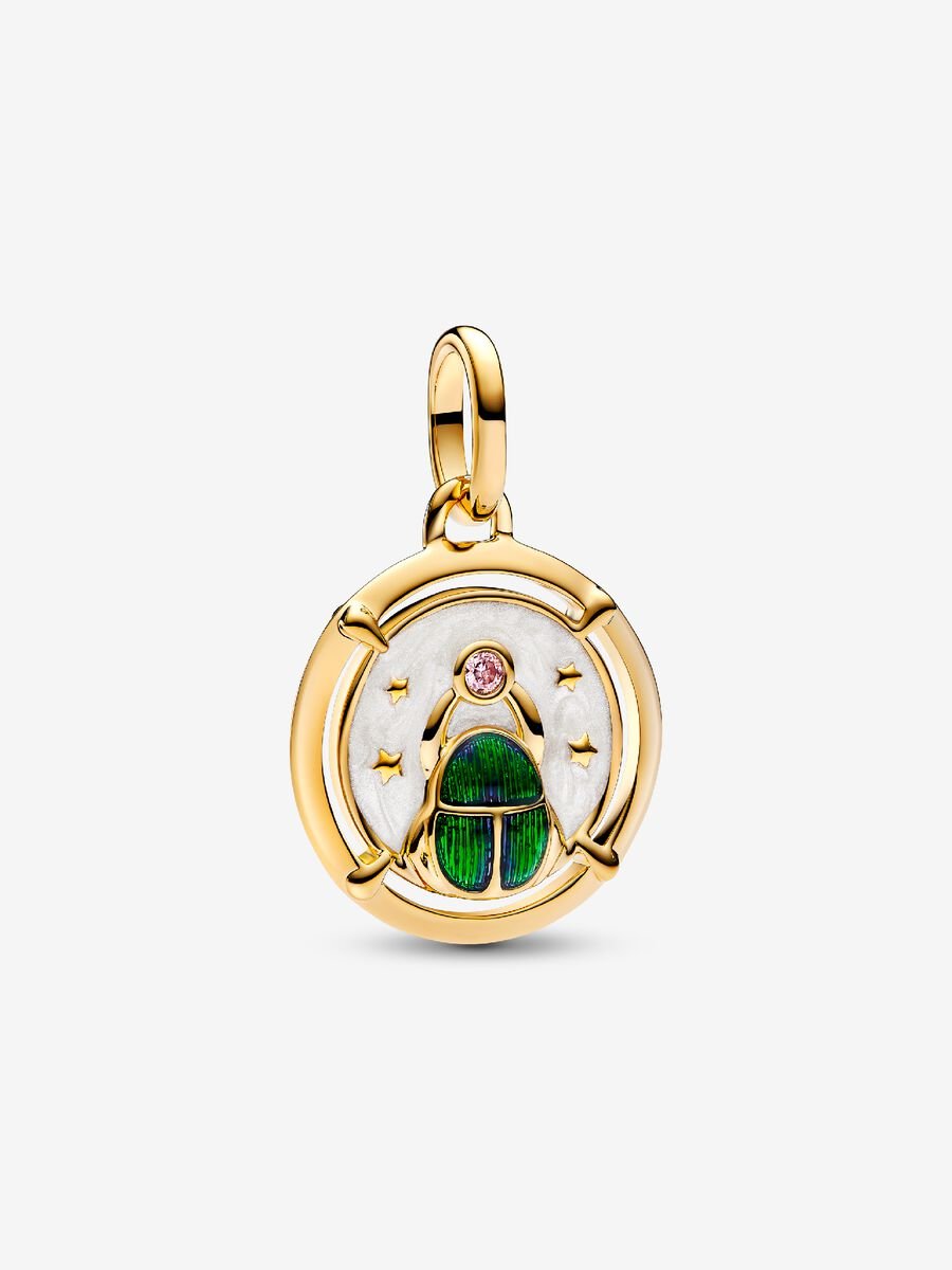 Scarab Beetle Medallion Charm Gold Plating