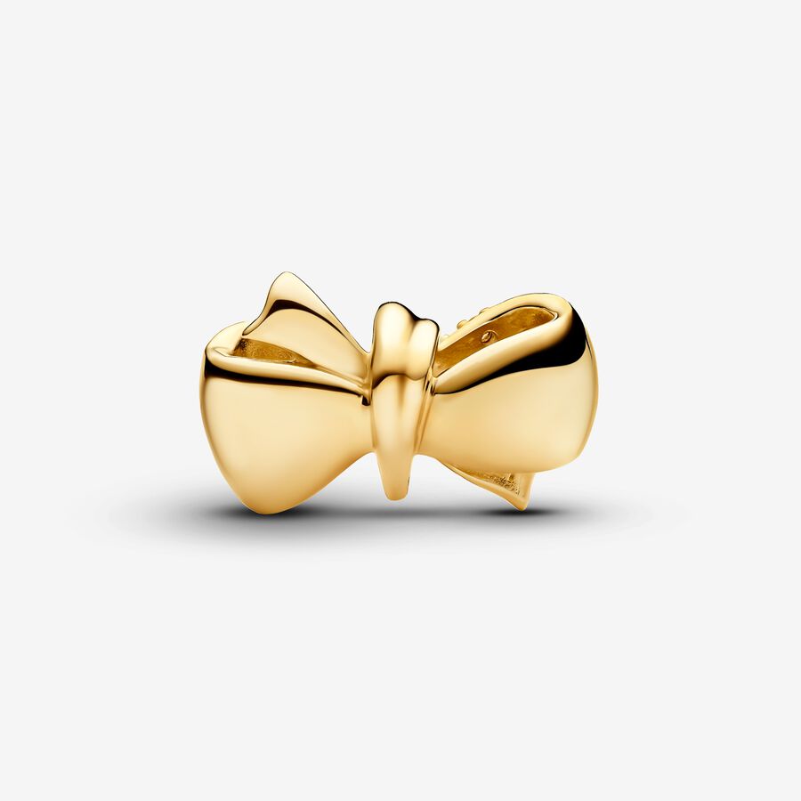 Gold-Plated Sparkling Bow Charm
