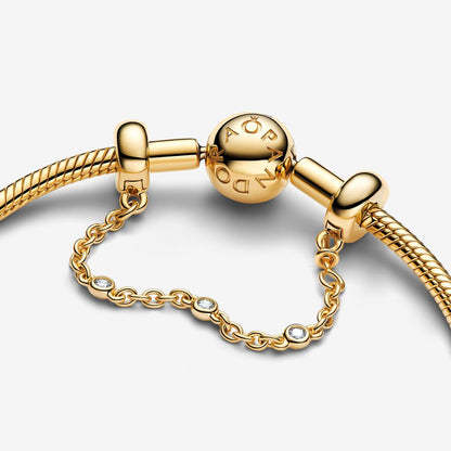 Gold-Plated Triple Clear Stone Safety Chain
