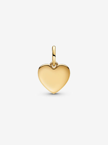Engravable Love Heart Dangle Charm Gold Plating