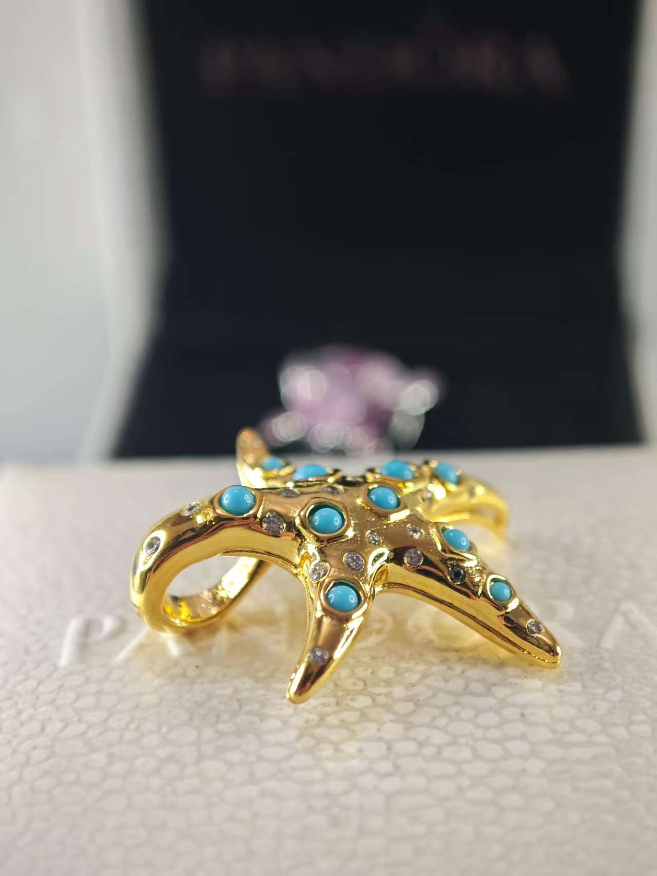 Sparkling Blue Starfish Dangle Charm