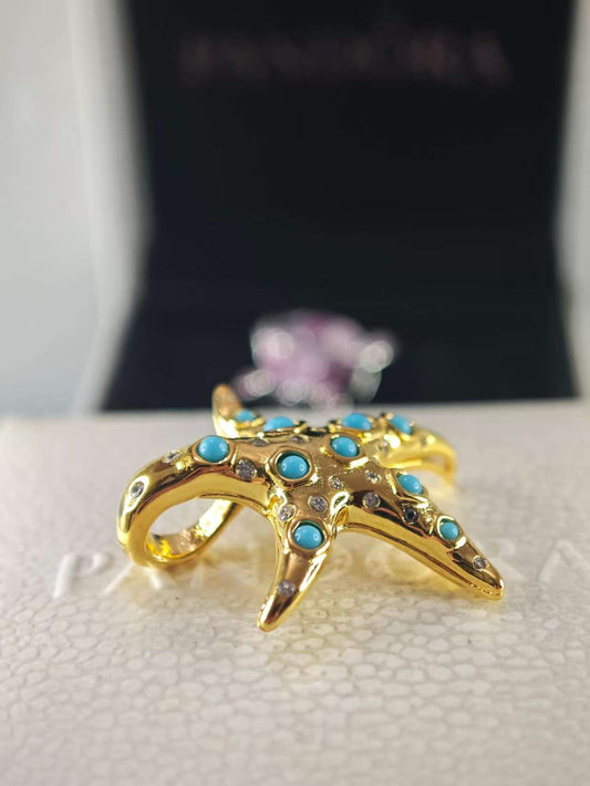 Sparkling Blue Starfish Dangle Charm
