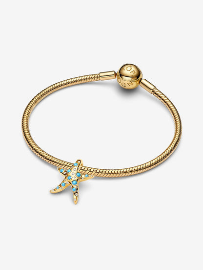 Sparkling Blue Starfish Dangle Charm