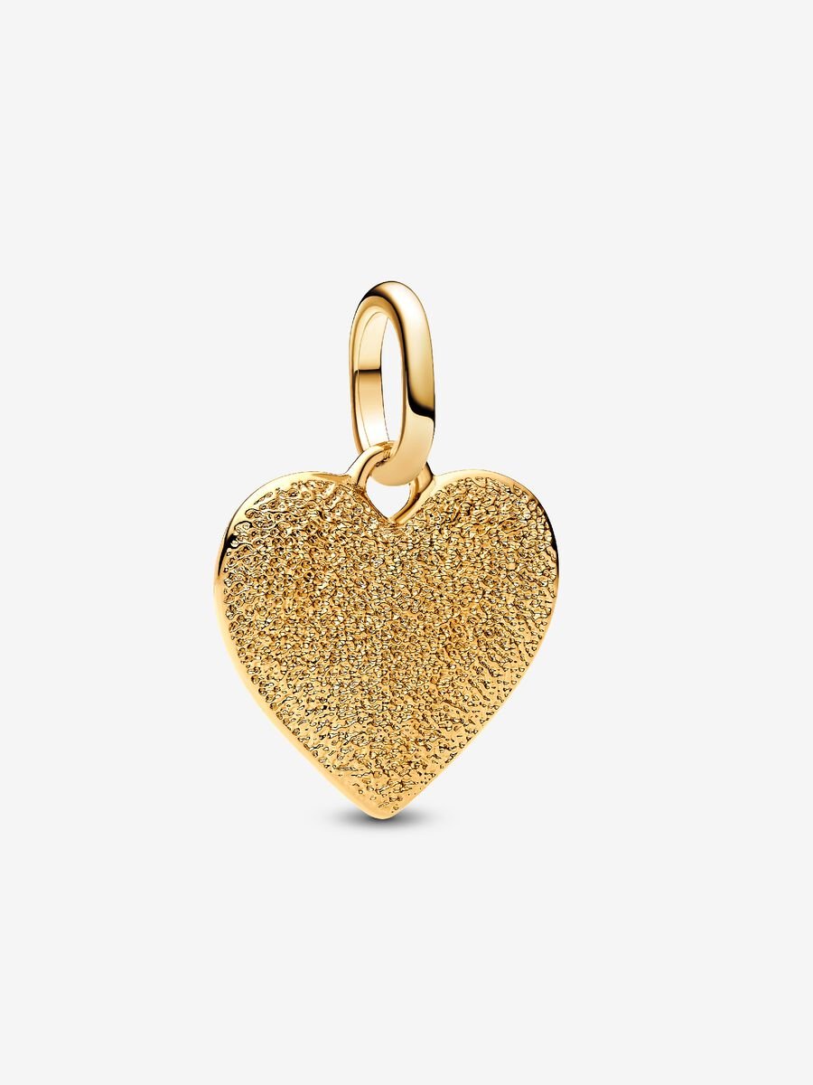 Engravable Heart Medallion Charm Gold Plating