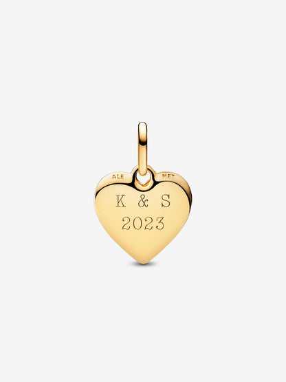 Engravable Heart Medallion Charm Gold Plating