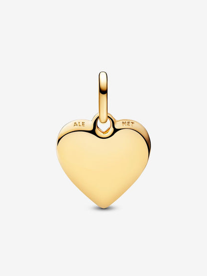 Engravable Heart Medallion Charm Gold Plating