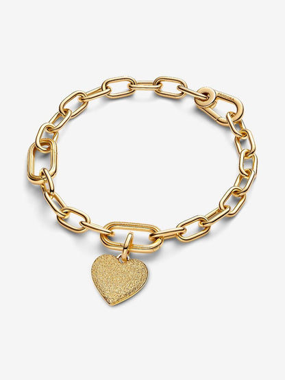 Engravable Heart Medallion Charm Gold Plating