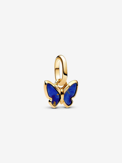 Blue Butterfly Mini Dangle Charm Gold Plating