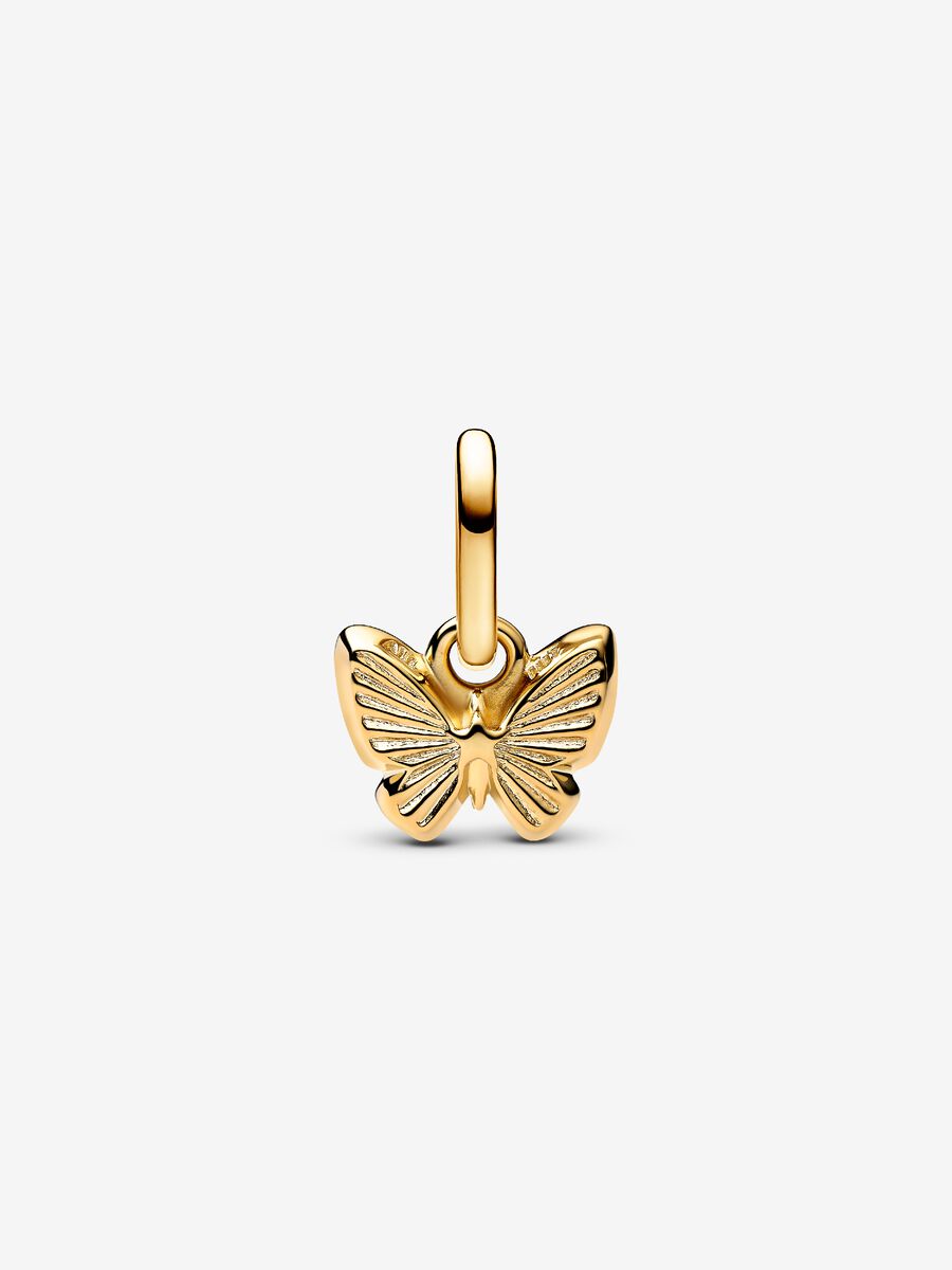 Blue Butterfly Mini Dangle Charm Gold Plating