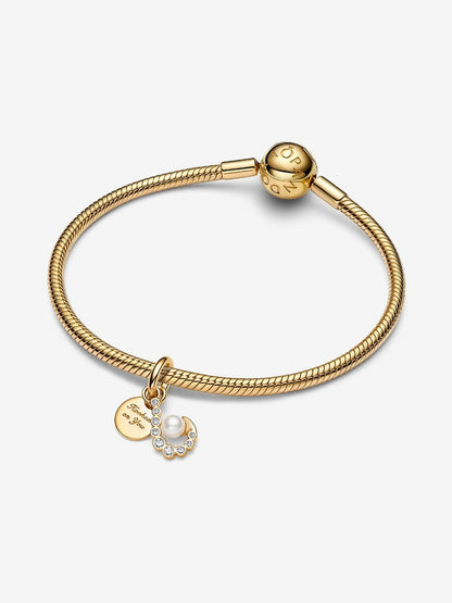 Hook Double Dangle Charm Gold Plating