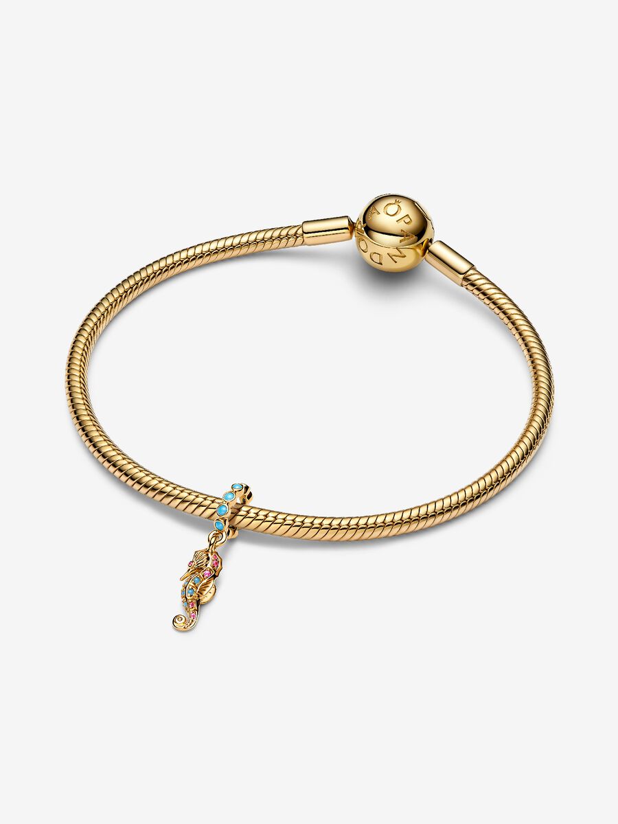Seahorse Dangle Charm Gold Plating