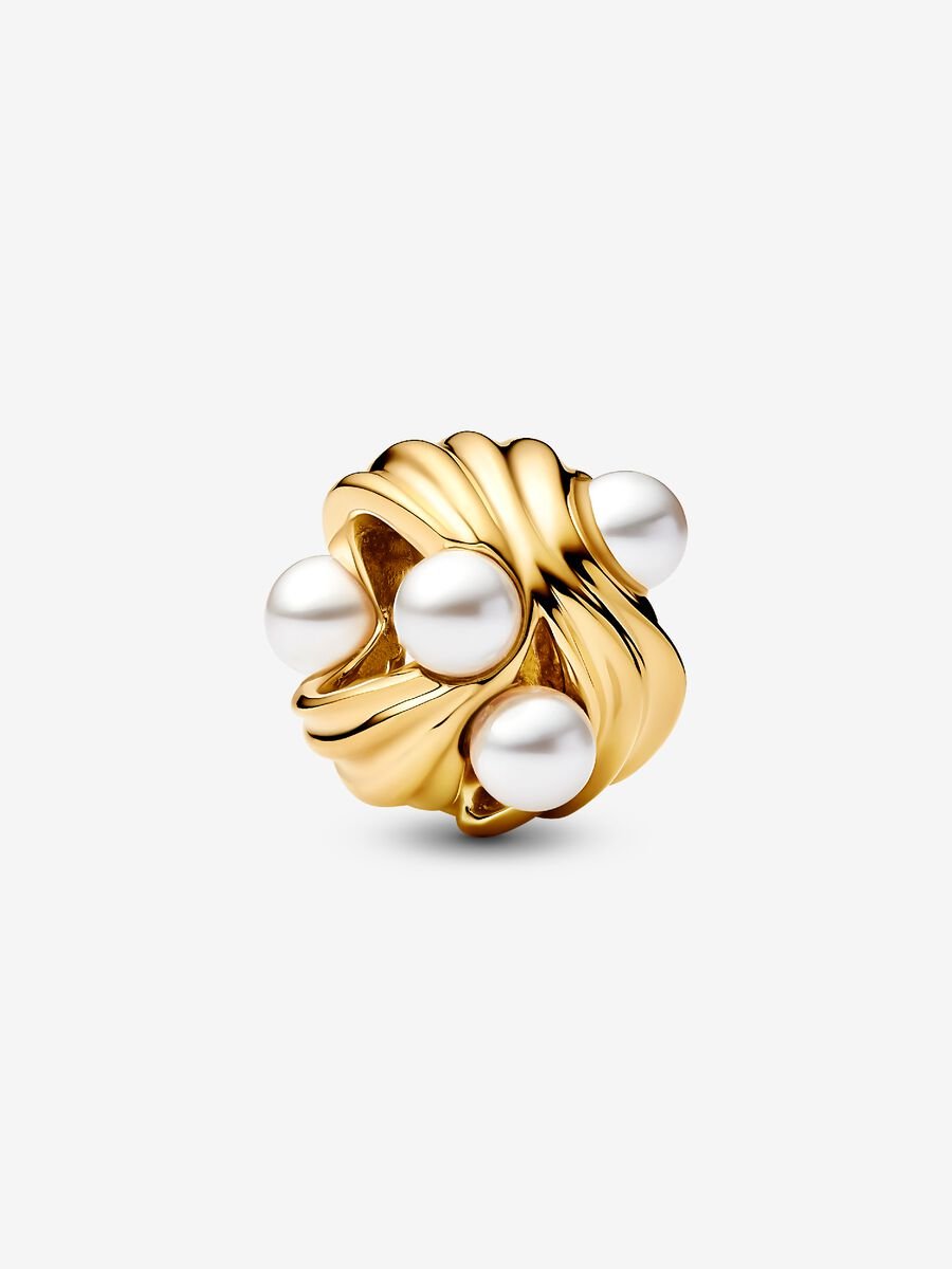 Abstract Waves Charm Gold Plating