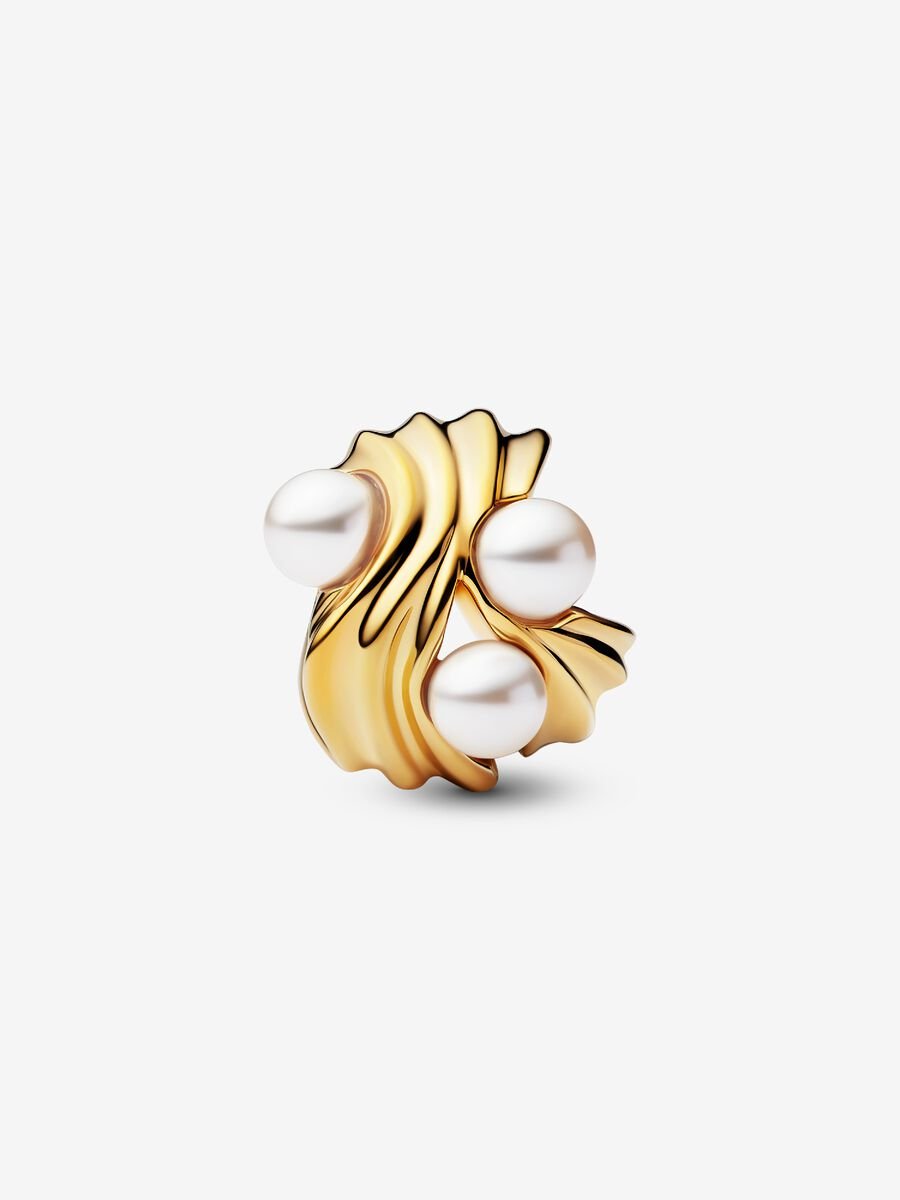 Abstract Waves Charm Gold Plating
