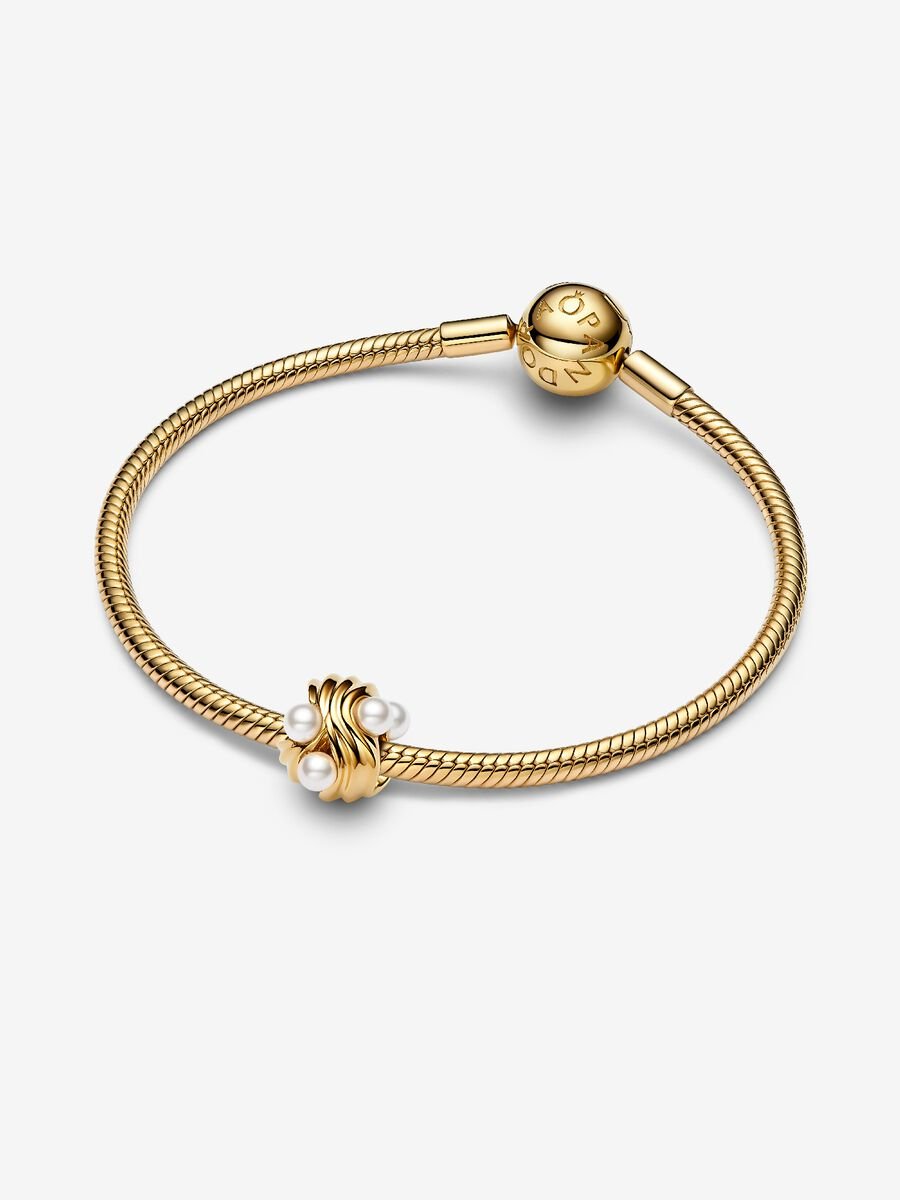 Abstract Waves Charm Gold Plating