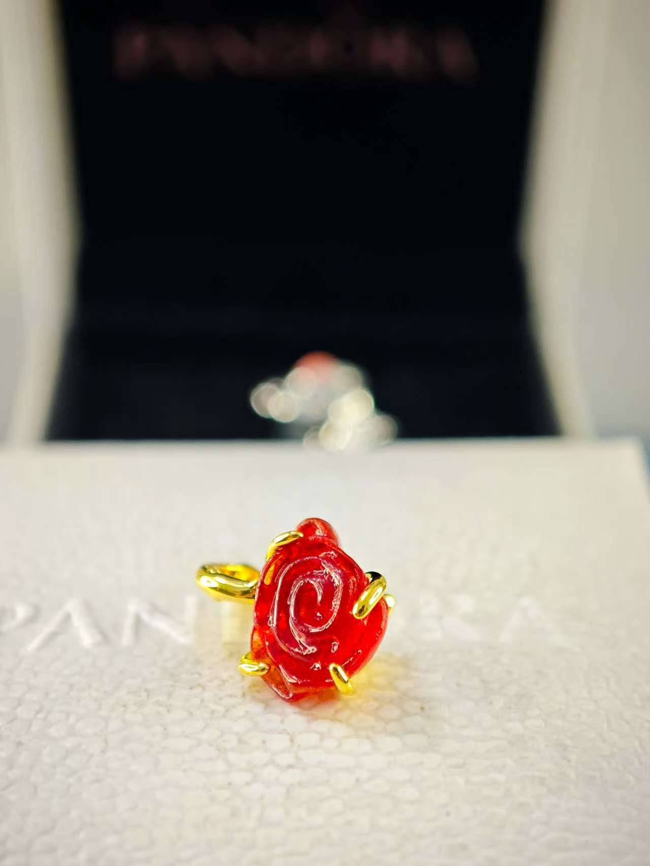 Disney Beauty and the Beast Enchanted Rose Dangle Charm Gold-Plated