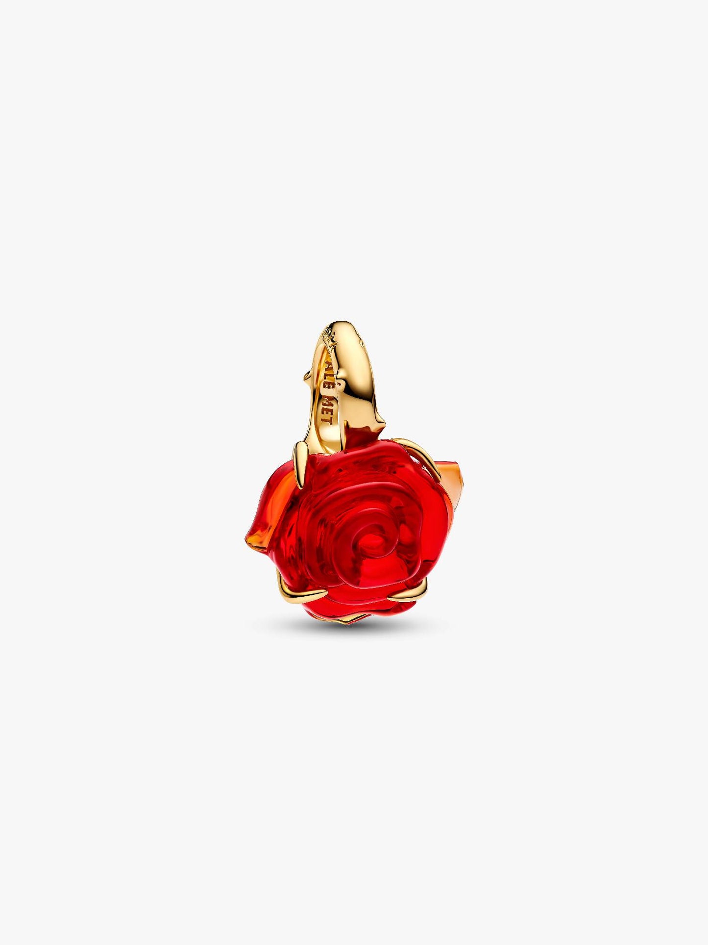 Disney Beauty and the Beast Enchanted Rose Dangle Charm Gold-Plated