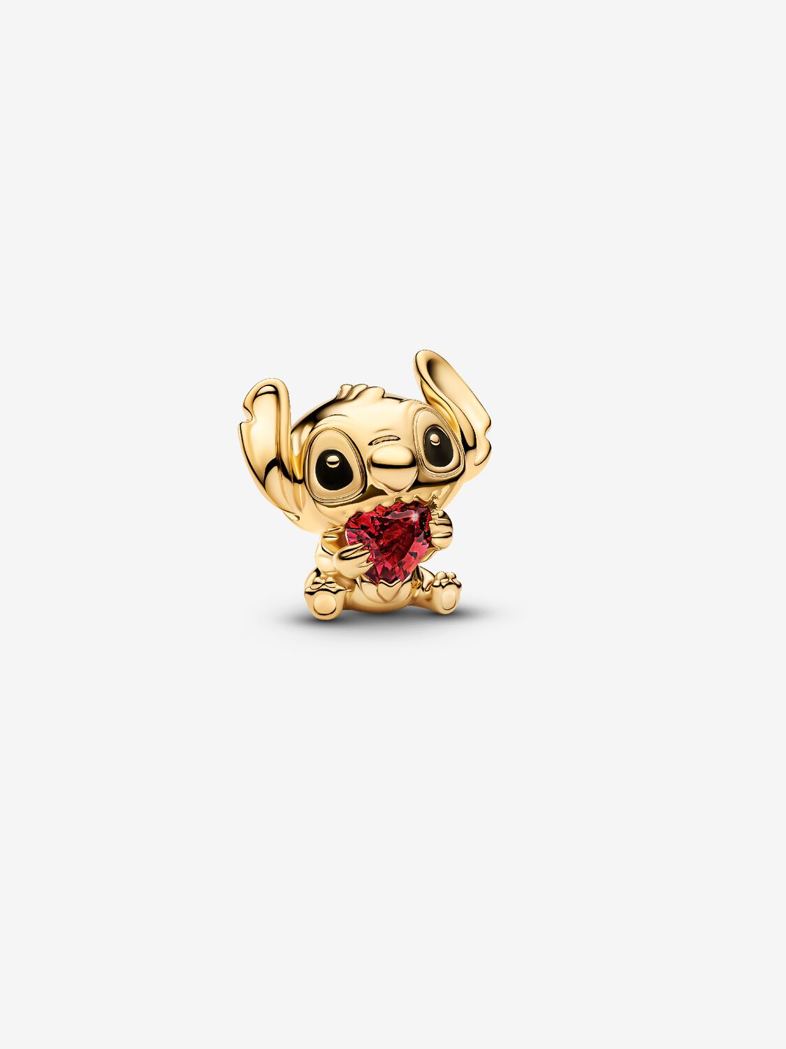 Disney Stitch Heart Charm Gold Plated