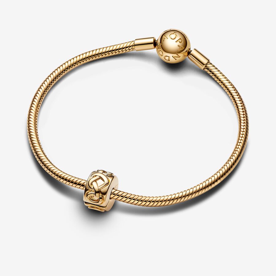 Gold Knotted Hearts Clip Charm