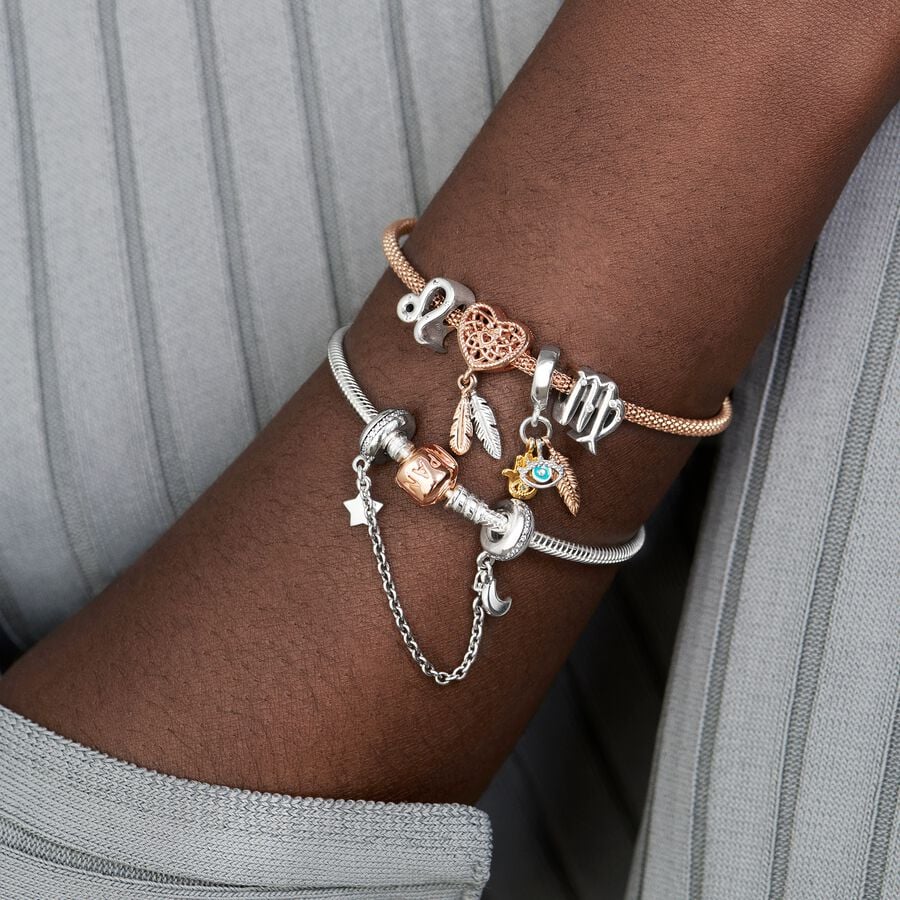 Hamsa Hand, Eye and Feather Dangle Charm