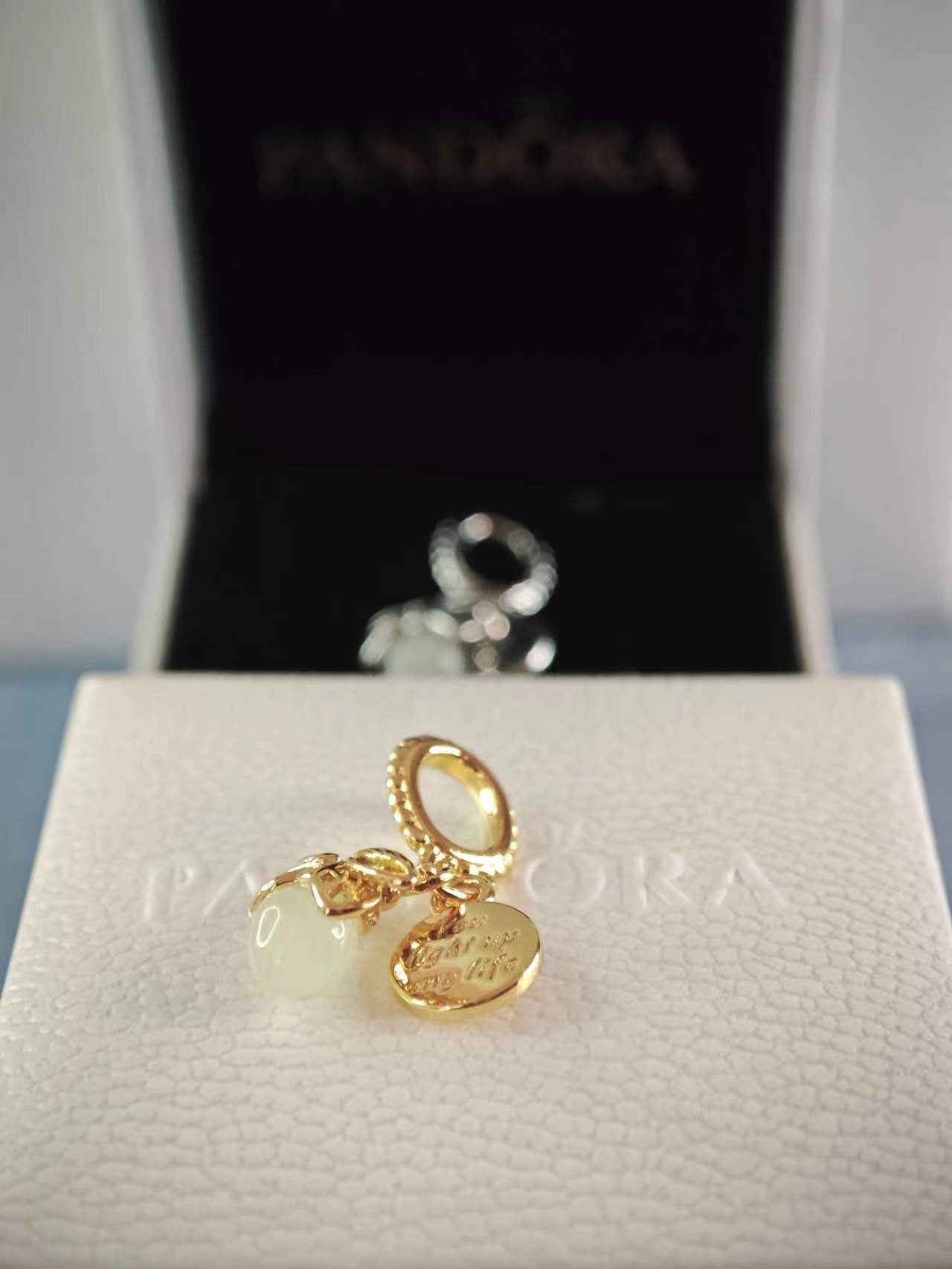 Glow-in-the-dark Firefly Dangle Charm Gold Plated