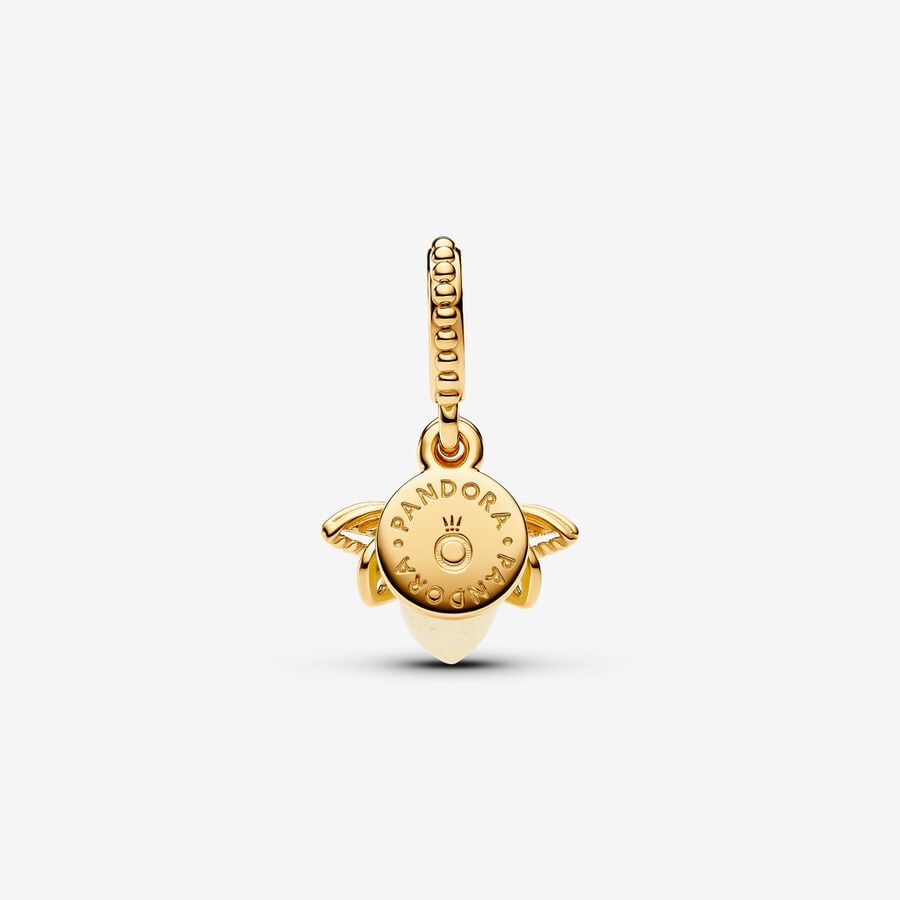 Glow-in-the-dark Firefly Dangle Charm Gold Plated