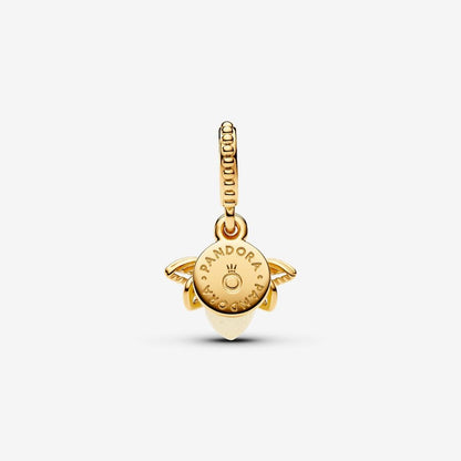 Glow-in-the-dark Firefly Dangle Charm Gold Plated