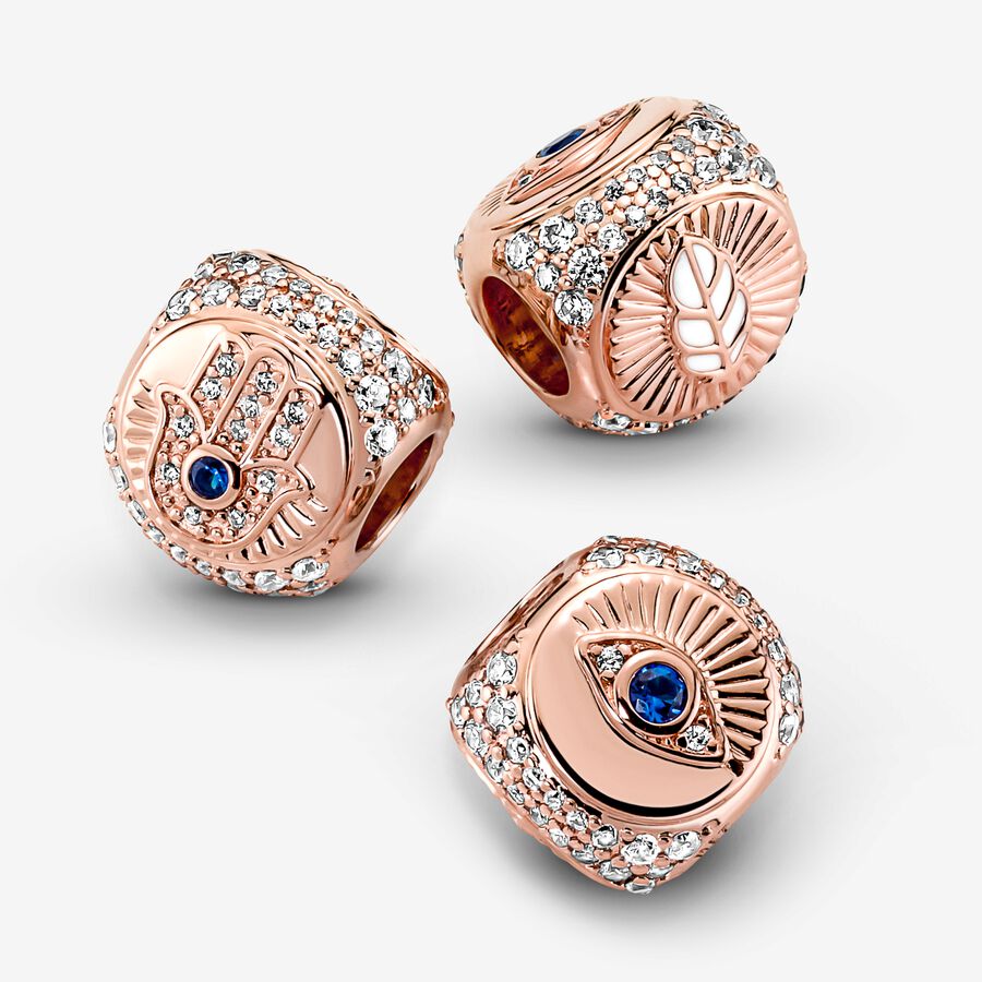 Hamsa, All-seeing Eye & Feather Three-sided Charm