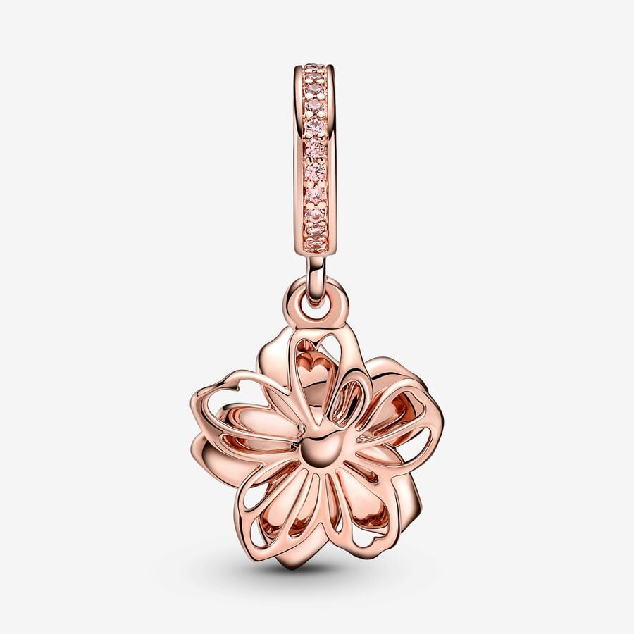 Cherry Blossom Dangle Charm Rose gold plated