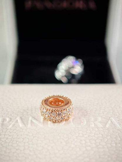 Rose Clear Sparkle Spacer Charm