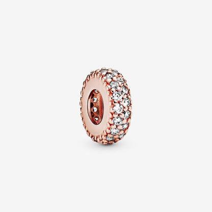 Rose Clear Sparkle Spacer Charm