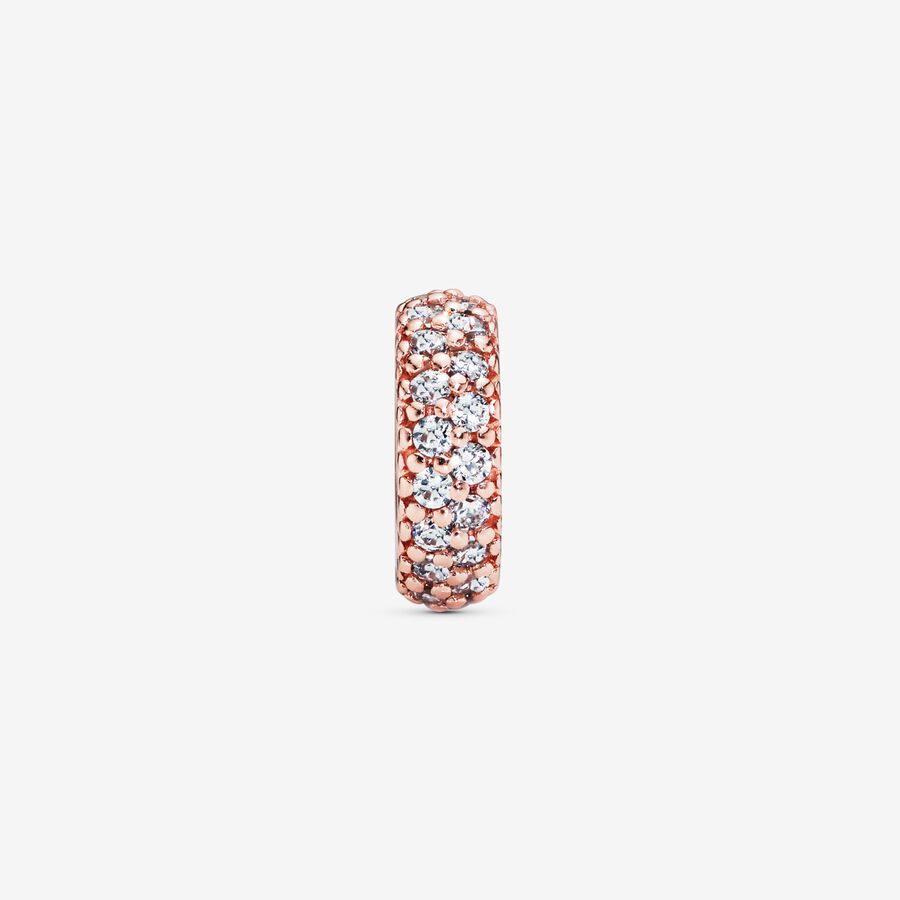 Rose Clear Sparkle Spacer Charm