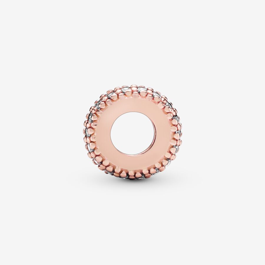 Rose Clear Sparkle Spacer Charm