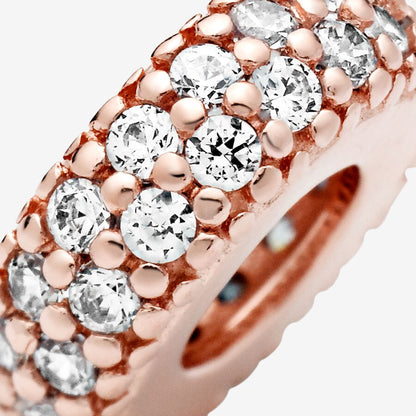 Rose Clear Sparkle Spacer Charm