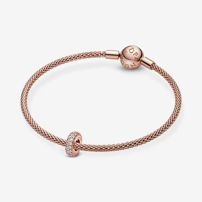 Rose Clear Sparkle Spacer Charm