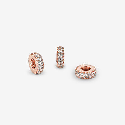 Rose Clear Sparkle Spacer Charm