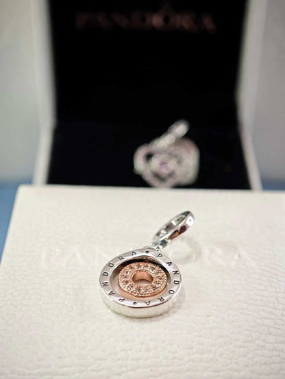 Two-tone Logo Circles Dangle Charm