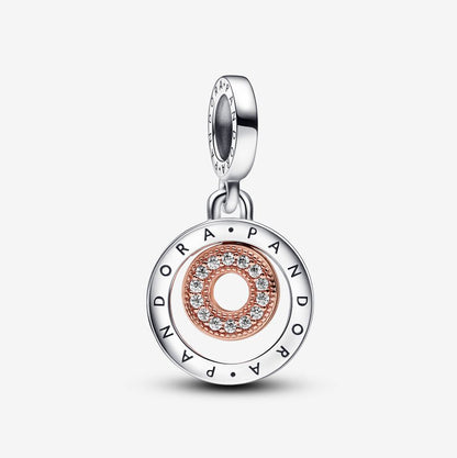Two-tone Logo Circles Dangle Charm