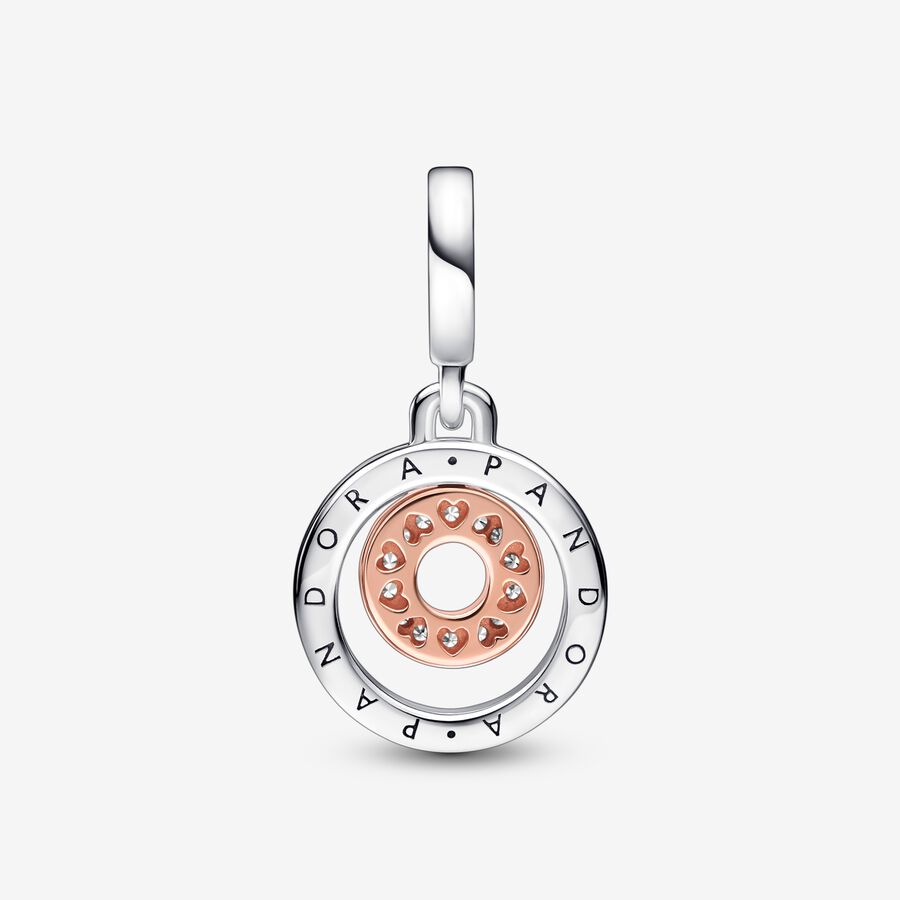 Two-tone Logo Circles Dangle Charm